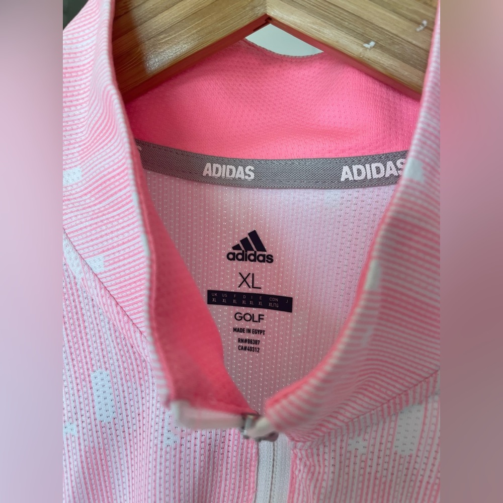 NEW ADIDAS Golf Women’s Athletic Pink Quarter Zip Size XL - Picture 2 of 5